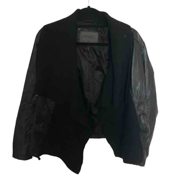 Cavalini Letaher jacket sweater open front long sleeve - Picture 1 of 7